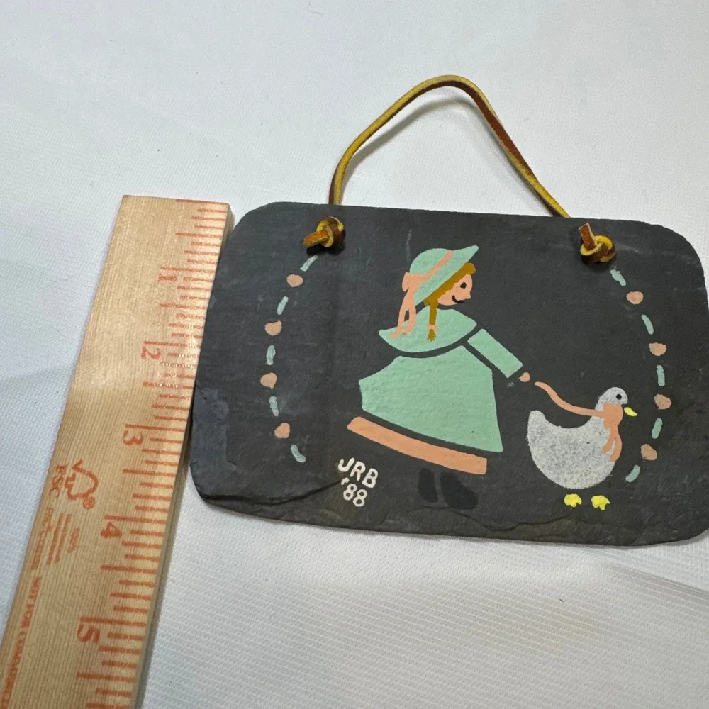 Vintage‎ 1988 Goose Cottagecore Grandmacore Hand Painted Slate Wall Decor Farm